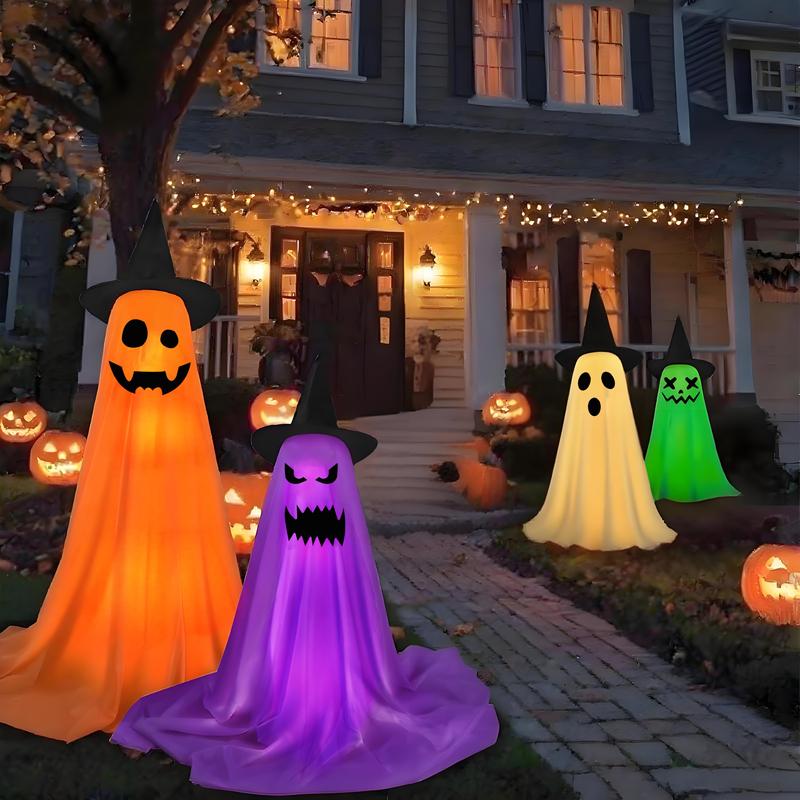 Light-up Ghost Halloween Decoration, Remote Control 2-Piece Set