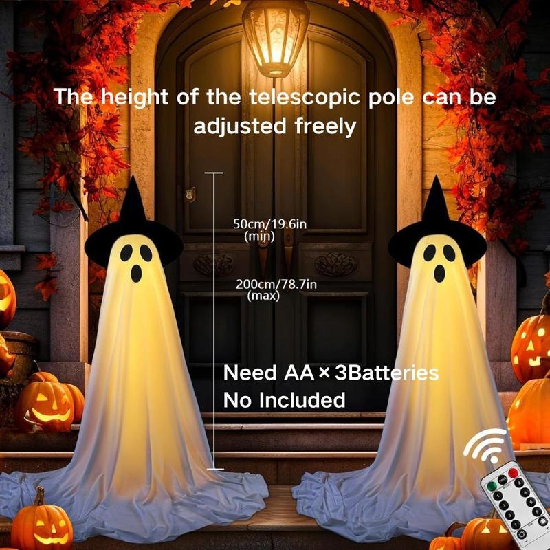 Light-up Ghost Halloween Decoration, Remote Control 2-Piece Set